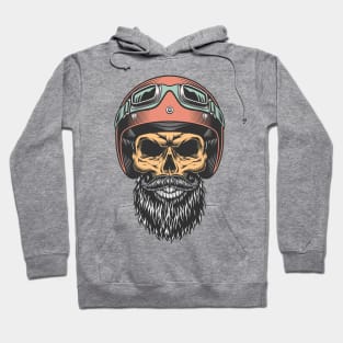 biker skull Hoodie